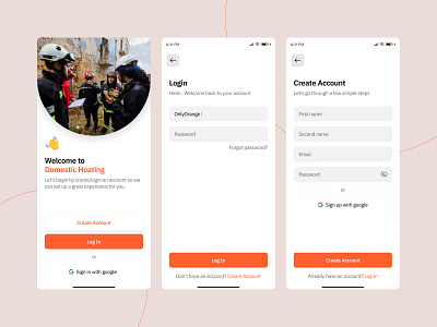 Sign up : Log in Page 3d androdi app concept design design system forgot password form ios login material ui minimal mobile onbording pages register signin signup ui web