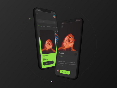 NFT App Design | UI Design app appdesign dark darkapp darkmode darktheme design logo nft nftapp nftappdesign nftmarketplace typography ui uidesign uiux uiuxdesign ux visual visualdesign