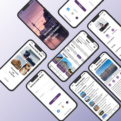 Museum Guide Berlin: Location based mobile app berlin figma ios mobile app museum ui design uiux user interface