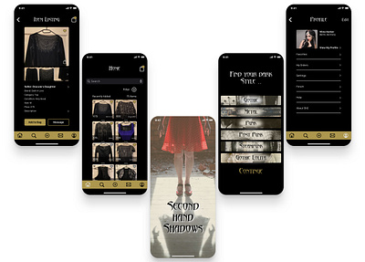 Second hand Shadows: Native mobile app e commerce gothic ios mobile app sketch ui design uiux