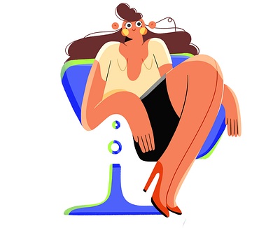 At the interview 2d character design commercial design female illustration illustration art interview job procreate vector vector art woman work