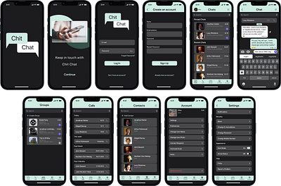 Chit Chat: mobile messaging app dark mode ios messaging app mobile app sketch ui design uiux