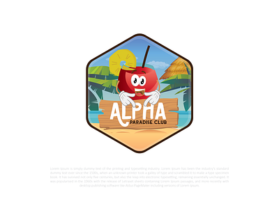 Alpha Paradise Club Logo Design abstract adobe illustrator beach logo branding club logo combination logo company creative logo design gradient logo graphic design illustration logo nft logo website logo