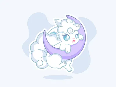 Vector Illustration - Vulpix Alola character design chibi clean design illustration vector
