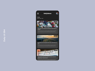 Daily UI 094 | News cards climate change daily ui 094 landfills mobile design news trending windmills