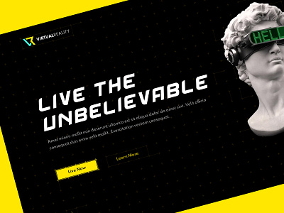 VR Landing Page Design | UI Design ar arvr dark darkmode darktheme design landingpage logo typography ui uidesign uiuxdesign ux uxdesign virtual virtualreality visual visualdesign vr webdesign