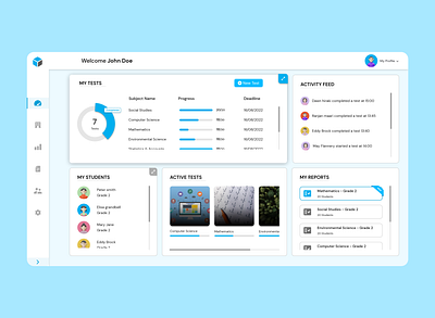 Student Test Management dashboard e learning exam exam management student teacher test test management ui