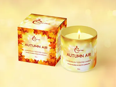 LUXURY CANDLE PACKAGING DESIGN autumn candle design autumn packaging design branding candle box candle box design candle packaging design graphic design label label and packging design label design luxury candle label