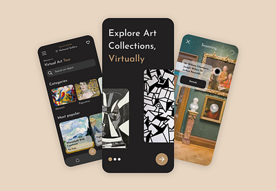 Virtual Art Tour - UI Designs app art design museum painting productdesign ui ux