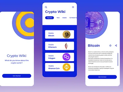 Crypto Wiki app branding crypto cryptocurrency currency design figma graphic design illustration logo metaverse ui ux vector web3