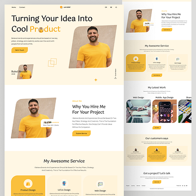 personal website landing page one page personal website portfolio uiux web design webflow website