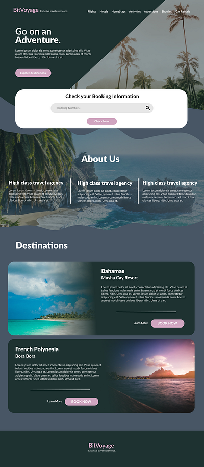 Travel Agency Landing Page Concept