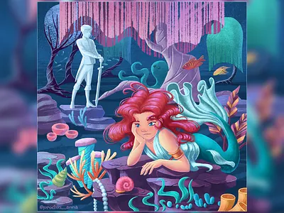 Little Mermaid ~ illustration animal ariel artwork cartoon character art childrensbook cute design digitalart fairytale fantasy fish girl illustration mermaid mermay princess sea seaweed underwater