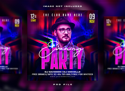 Night Party Social Media Banner branding collection cosmetics design fishing illustration logo party social media kit ui