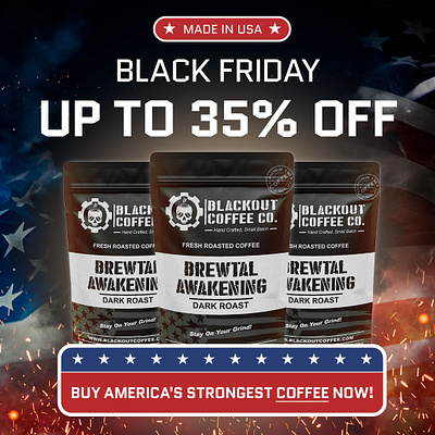 Black Friday Static Ads - Blackout Coffee | Premium Roasts ads creative black friday static ads