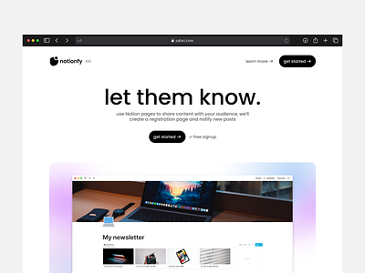 notionfy - sign up branding design landing page logo registration sign up ui web web design