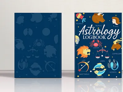 Atrology logbook Journal book cover logo design.