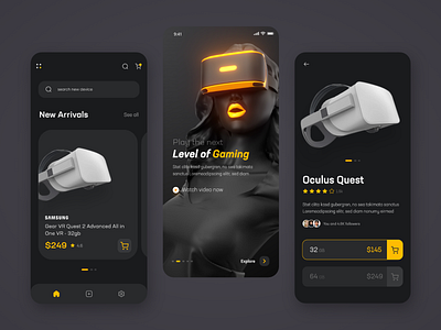 VR Mobile App UI Kits internet