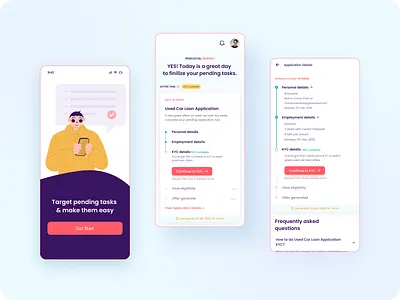 Pending Task Tracker active task design easy element finance loan mobile product tracker ui ux