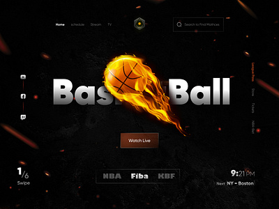 NBA Landing Re-Design 🏀 3d basketball figma flat minimal glass graphic design illustration landing modern re deign sport trend ui ui design uiux web website