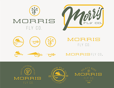 Morris Fly Co. Branding badges branding design fishing flyfishing graphic design illustration logo outdoors typography