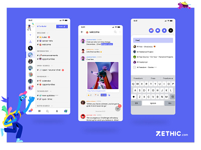 Discord Redesign app ui design discord dribbble best shot mobileui redesign ui user interface uxui zethic zethicstudio zethictech