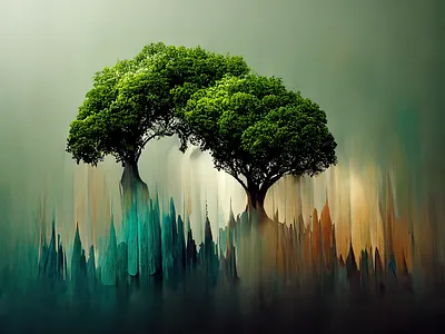 Misty trees abstract background backgrounds design graphic design landscape texture trees