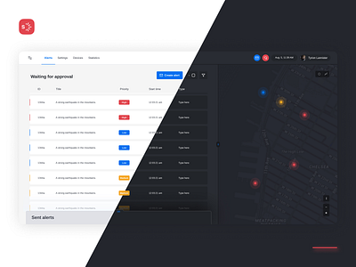 Smart - alert managing system clean clean ui dashboard interface minimalism platform ui web webdesign