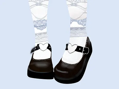 Lolitacore fashion aesthetic branding cute design digital illustration fashion concept fashion design france graphic design illustration lolita pretty shoes vector
