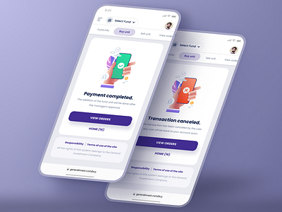 Payment Status Pages app application design finance fintech investing investment mobile mobile app money transfer payment platform product design responsive transaction ui ux