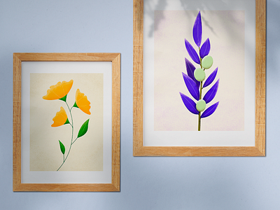 Art prints 2d art design flat flowers grain graphic design illustration leaf noise print textures