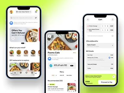 Fooodie - Delivery App ⚡️ app delivery mobileapp ui ux uxcasetudy
