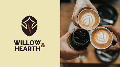 Willow & Hearth Logo brand branding cafe cafe brand design graphic design logo logo design logo designing