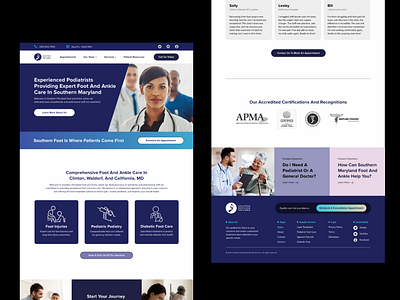Southern Maryland Foot & Ankle Website Redesign (casestudy) minimalist ui website