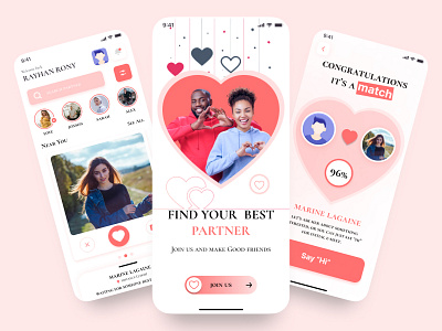 Dating App app appdeign appredign best design bestdesign clean ui date dates dating dating app dating app design design mobile app new design online dating partner ui uiux ux