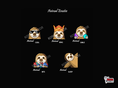 Animal Twitch Emotes cartoon design emoji emote emotes illustration twitch twitchemote twitchemotes