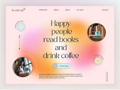 Book Cafe concept bookcafe books branding cafe coffee concept design gradient inhensweb light light gradient ui website