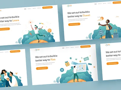 Consultancy Website Landing ar collaborate consultancy corporate design education event management graphic design illustration minimal school service tourism travel ui vr website