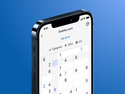 Sudoku iOS app redesign concept app apple application blue casual casual game color design game ios level number numbers play sudoku timer ui ux uxui