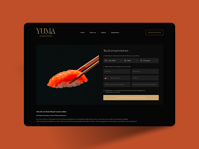 🍱 Booking Tool for Yuma Sushi & Tapas booking tool branding design design system forms graphic design landingpage logo product design restaurant sales funnel sushi ui ui design ux ux design webshop website