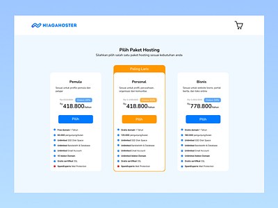 Re-Design Order Hosting Niagahoster branding dailyui design graphic design minimal ui