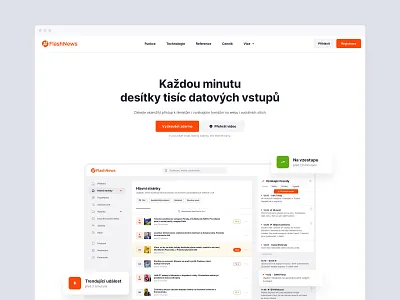 Flashnews landing page admin chart clean crm journalist landing statistic ui ux web webdesign website