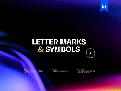 zeropoint7 Studio - Letter Marks & Symbols - Vol. 01 brandmark geometric logo icon design lettermark logo logo design logo designer logofolio logomark logotipo logotype minimalist logo portfolio zeropoint7 айдентика логотип