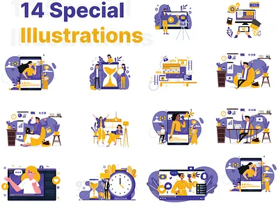 14 Special Illustrations animations app branding characters design graphic design illustration logo typography ui ux vector