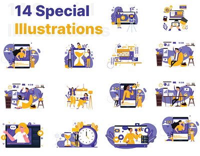 14 Special Illustrations animations app branding characters design graphic design illustration logo typography ui ux vector