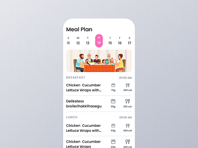 MEAL PLAN APP | UI DESIGN app design design fitness fitness app flat design meal plan meal plan app mealbot mobile app nepal nepali nepali designer schedule schedule app ui ux