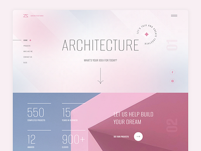 Architecture studio Landing page - Concept architect architectural architecture construction design studio homepage house design interior landing page property real estate studio ui design ux design website