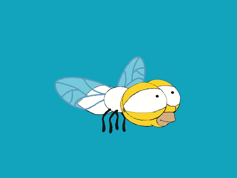 Simpsons - Modo Flies 2d 2d animation adobe aftereffects animation animator artist cgi character design design foundation gif graphic design illustration modorby moho motion graphics nft simpsons vfx