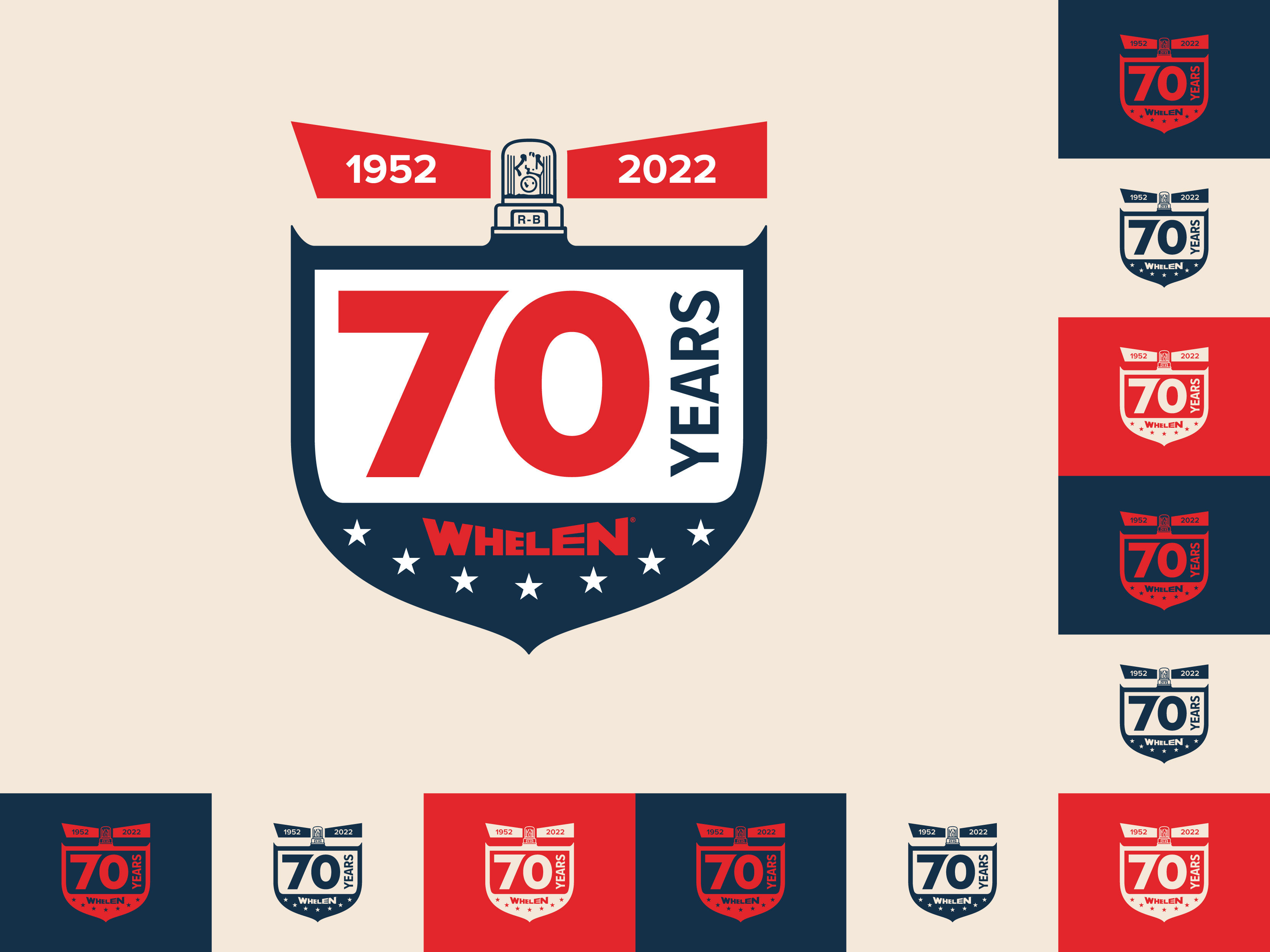 Example of Whelen Engineering 70th Anniversary Badge