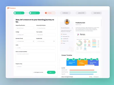Talent Place - CV Builder Dashboard admin dashboard admin theme clean creative cv cv design cv resume cv resume template dashboard dashboard design design uiux user dashboard ux design ux ui design uxdesign